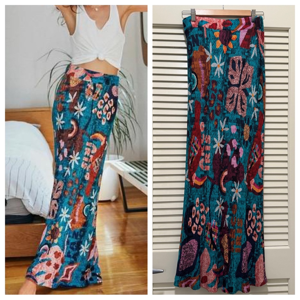 Floral Patterned Maxi Skirt - Multicolor
